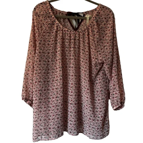 Matilda Jane Clothing blouse, pink with floral embroidery. Size XL - Picture 1 of 11